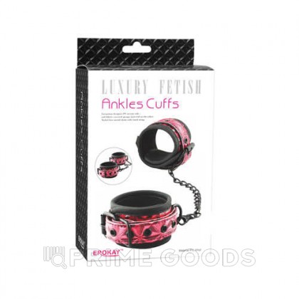 Оковы для ног на цепочке Luxury fetish красные от sex shop primegoods фото 4