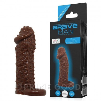 Насадка на пенис с кольцом для мошонки Brave Man (13×4 см) от sex shop primegoods