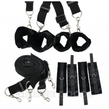Бондаж для фиксации на кровати Frisky Bedroom Restraint Kit, черный от sex shop primegoods фото 5