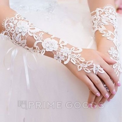 Перчатки белые со стразами  от sex shop primegoods