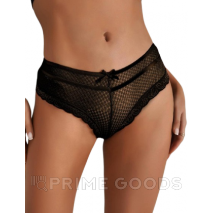 Трусики танга Ladies, черные, 3XL-4XL от sex shop primegoods