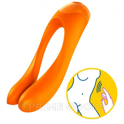 Мини вибратор на палец Satisfyer Candy Cane, оранжевый от sex shop primegoods фото 7