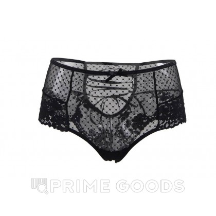 Трусики на высокой посадке Lace Strappy, черные, XS-S от sex shop primegoods фото 8