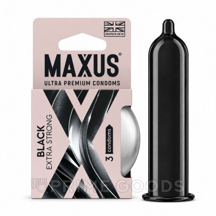 Презервативы MAXUS Extra Strong, утолщенные, черные, 3 шт от sex shop primegoods