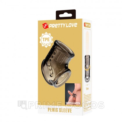 Насадка на пенис и мошонку Pretty love, серая от sex shop primegoods фото 5