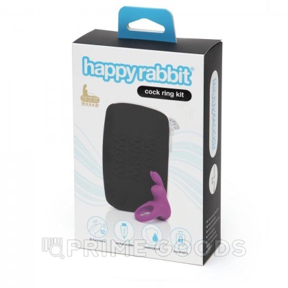 Эрекционное кольцо Happy Rabbit с вибрацией, фиолетовое, кейс в комплекте от sex shop primegoods фото 6