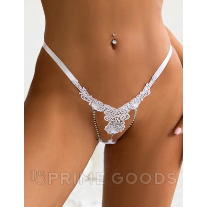 G-стринги Sexy Floral, белые, 2XL от sex shop primegoods