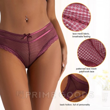 Трусики танга Ladies, бордовые, XS-S от sex shop primegoods фото 4